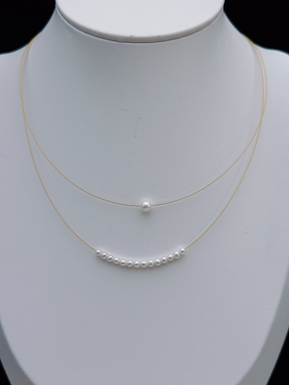 S925 Handmade Freshwater Baby Pearl Double Layer Necklace 26X443 - Picture 8 of 8